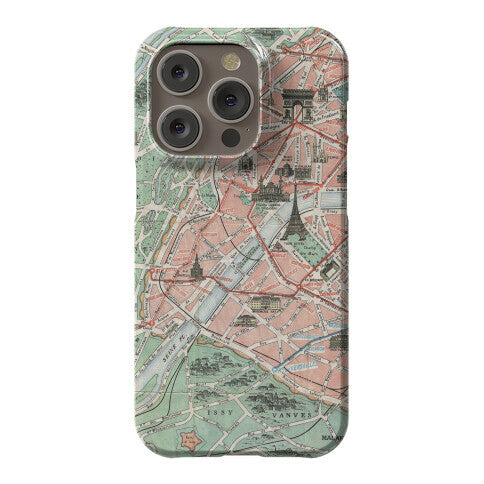 Vintage Paris Map Phone Case